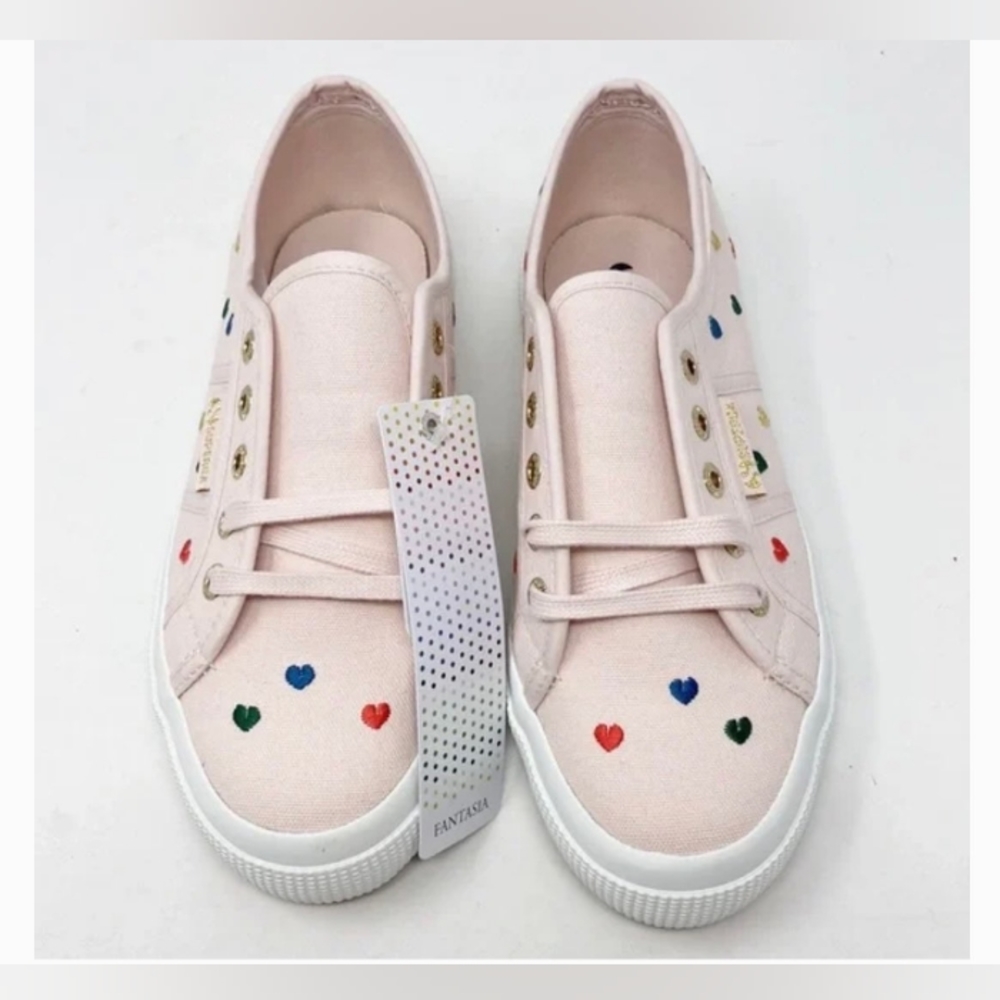 Superga 2750 Little Hearts Embroidery Pink Multi Hearts